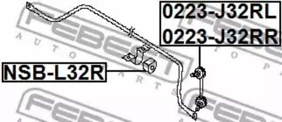 

FEBECT NSBL32R NSB-L32R_втулка стабилизатора заднего! d16\ Nissan Altima 06-12