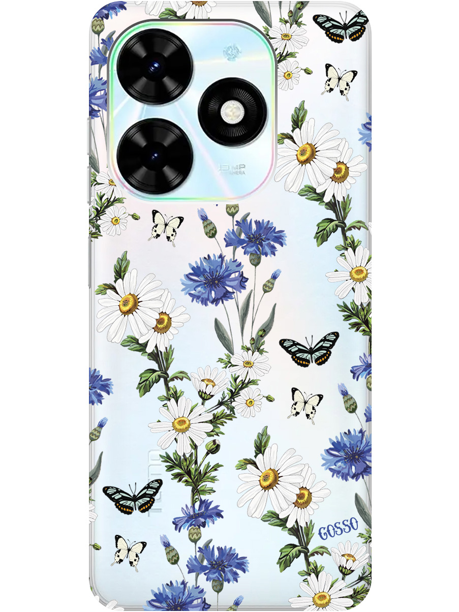 

Чехол на Tecno Pop 8 / Spark Go 2024 / Spark 20 / 20C "Hello, Camomiles" прозрачный, Прозрачный;голубой;зеленый, 20011864