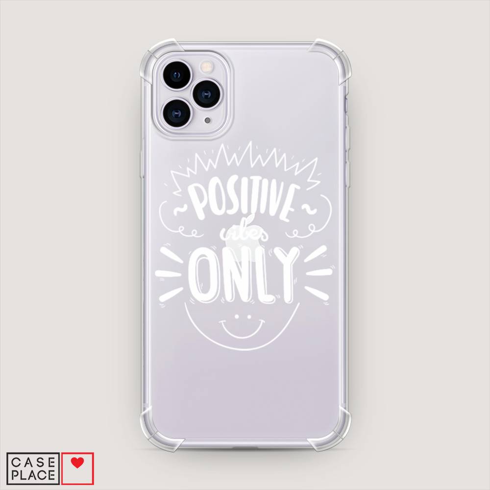 фото Противоударный силиконовый чехол "positive vibes only графика" на apple iphone 11 pro max awog