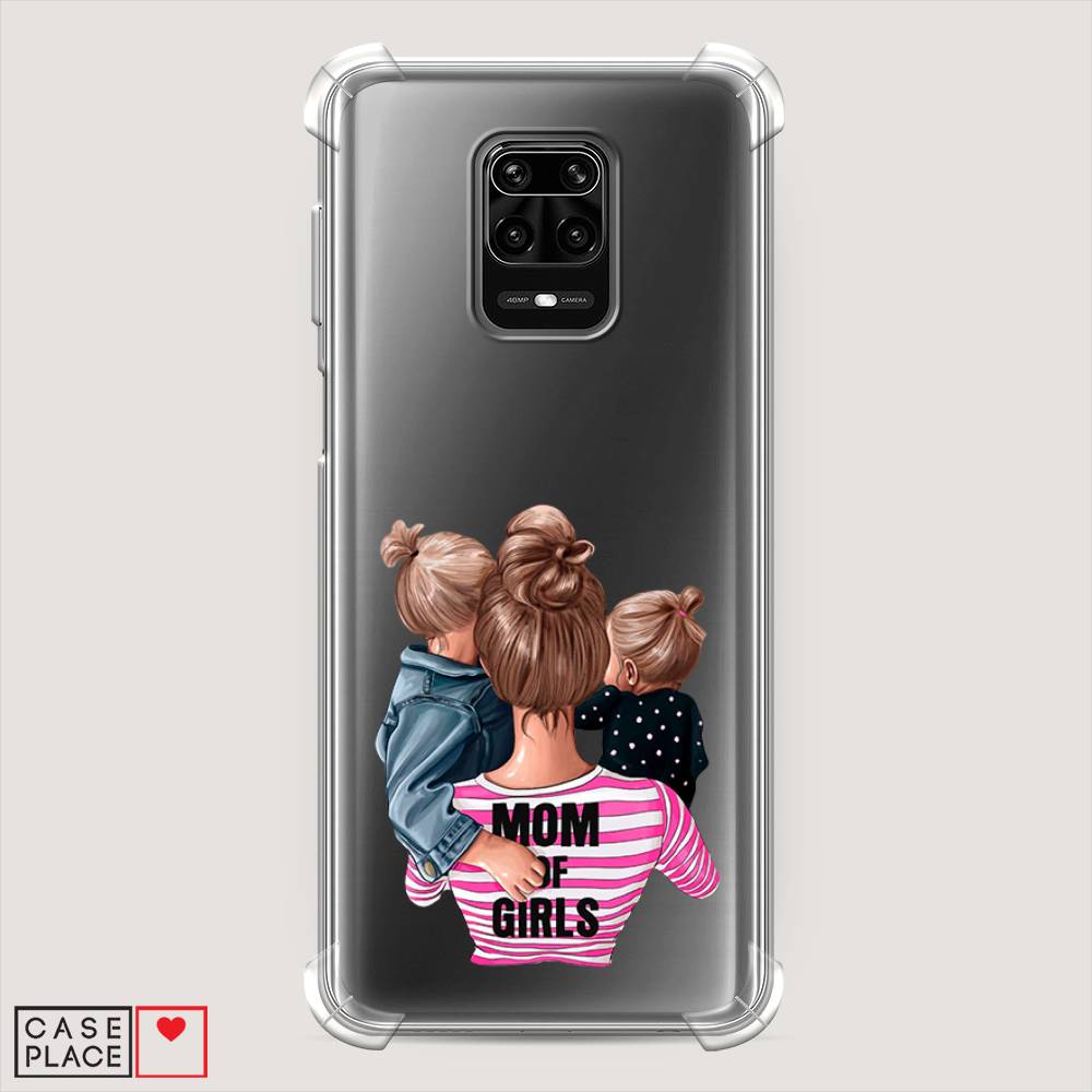 фото Противоударный силиконовый чехол "mom of girls" на xiaomi redmi note 9s awog