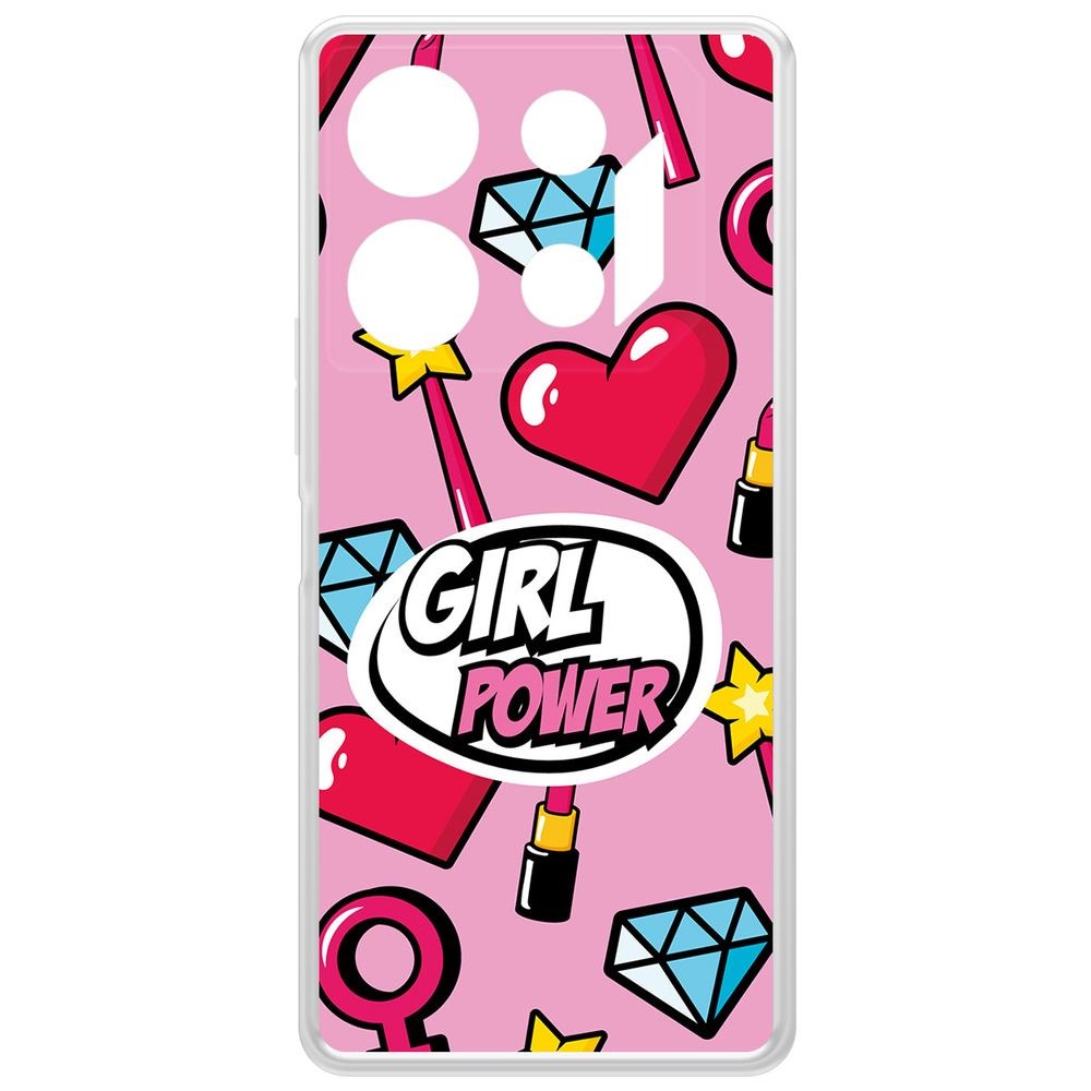 

Чехол-накладка Krutoff Clear Case Girl Power для INFINIX GT 10 Pro, Прозрачный