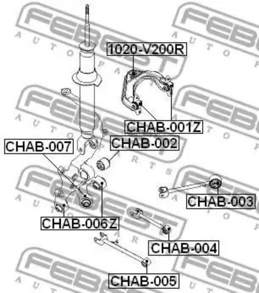 

FEBECT CHAB007 CHAB007_сайлентблок задней цапфы!\ Chevrolet Epica (V250) 07-15