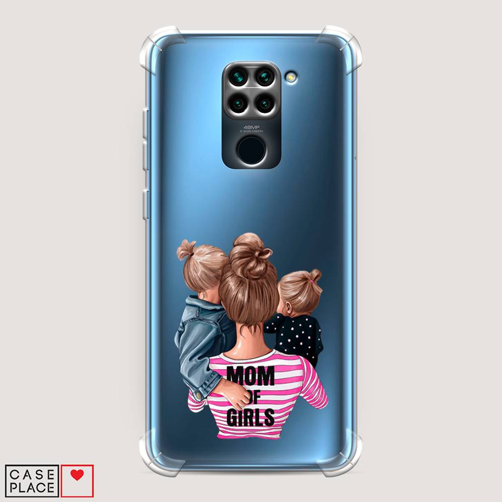 фото Противоударный силиконовый чехол "mom of girls" на xiaomi redmi note 9 awog