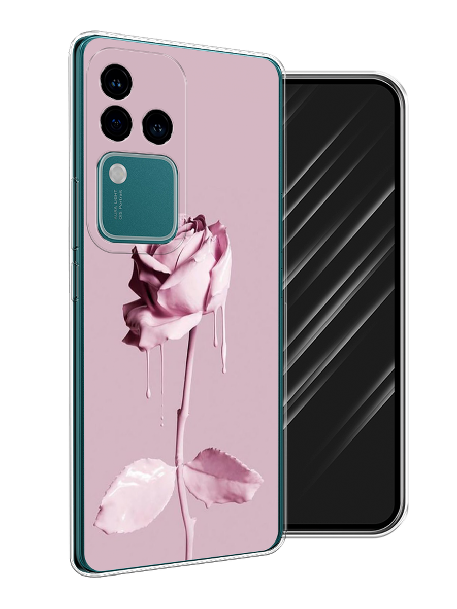 

Чехол Awog на Vivo V30 Pro/S18 Pro "Роза в краске", Белый;розовый, 269950-1