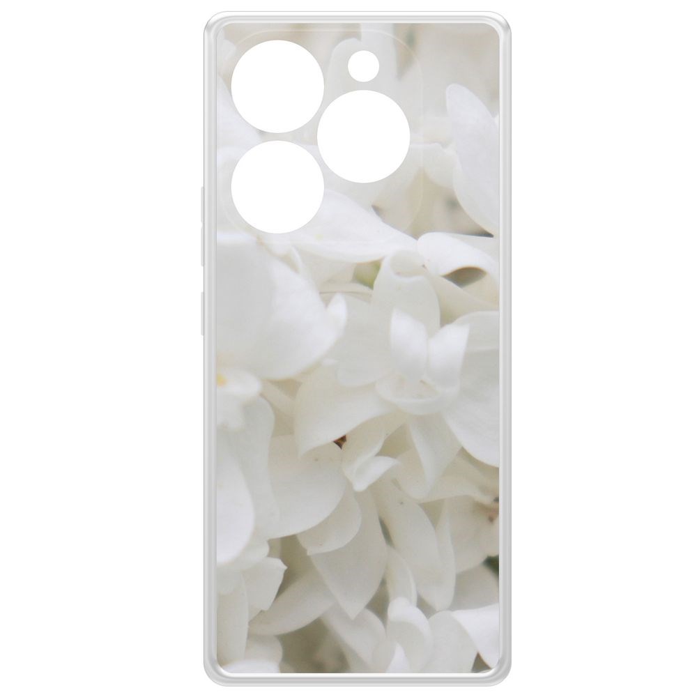 

Чехол-накладка Krutoff Clear Case Белые лилии для ITEL S23+, Прозрачный