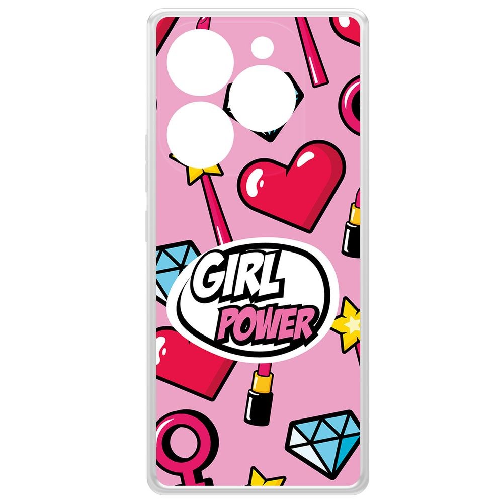 

Чехол-накладка Krutoff Clear Case Girl Power для ITEL S23+, Прозрачный