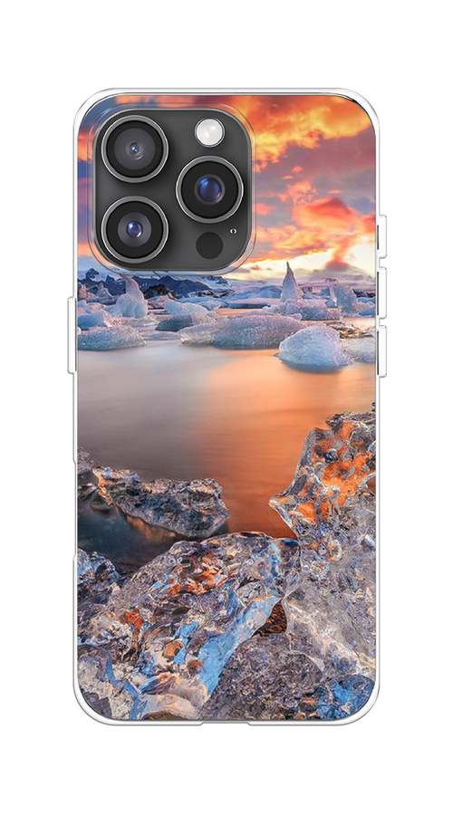 

Чехол на Apple iPhone 16 Pro "Ледники", Синий;оранжевый, 16250-1