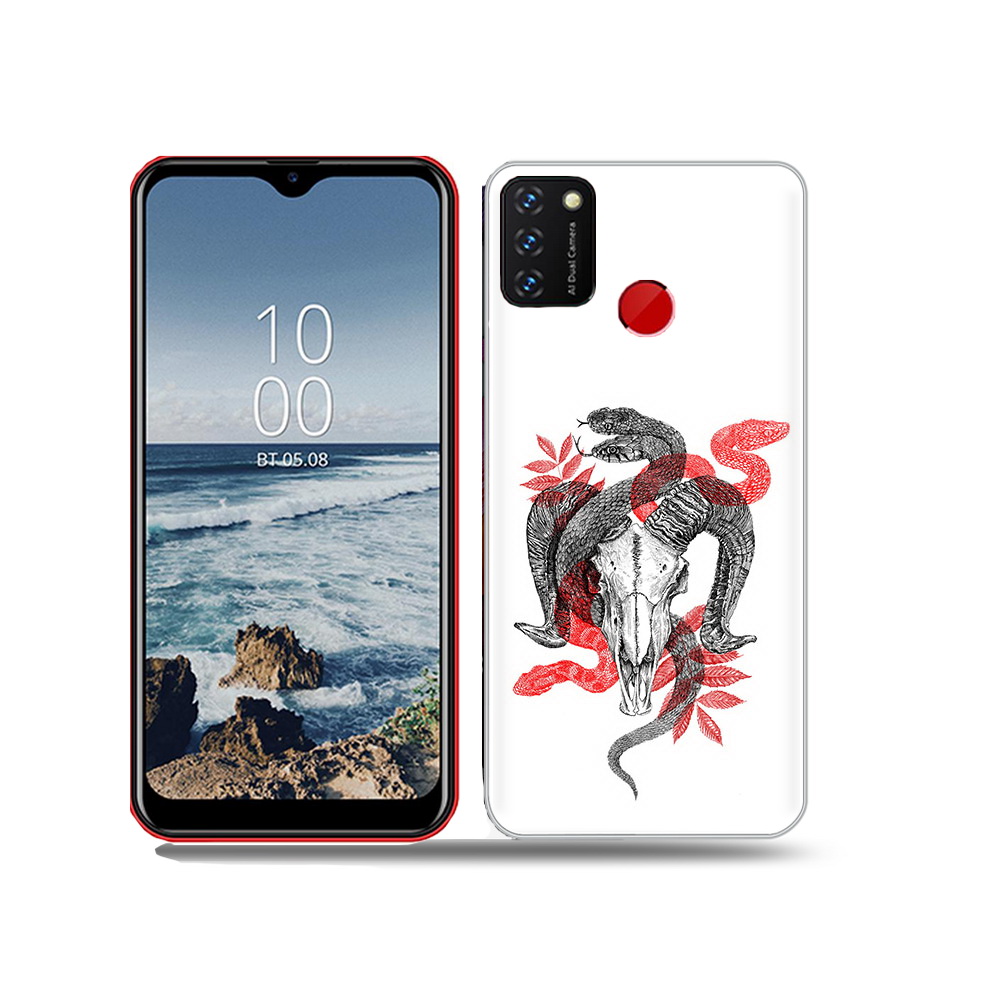 

Чехол MyPads Tocco для BQ 6631G Surf змея в черепе рисунок, Прозрачный, Tocco