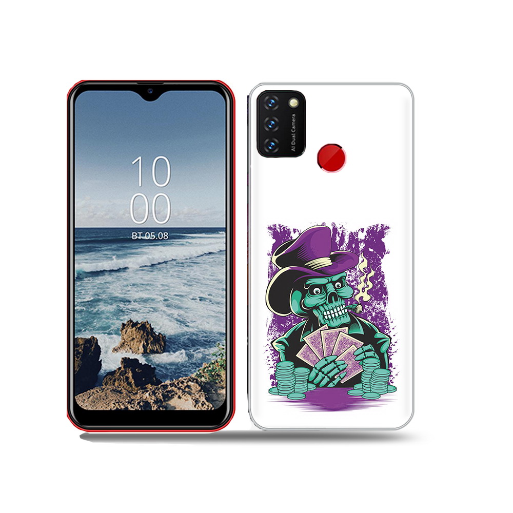 

Чехол MyPads Tocco для BQ 6631G Surf зеленый череп с картами, Прозрачный, Tocco