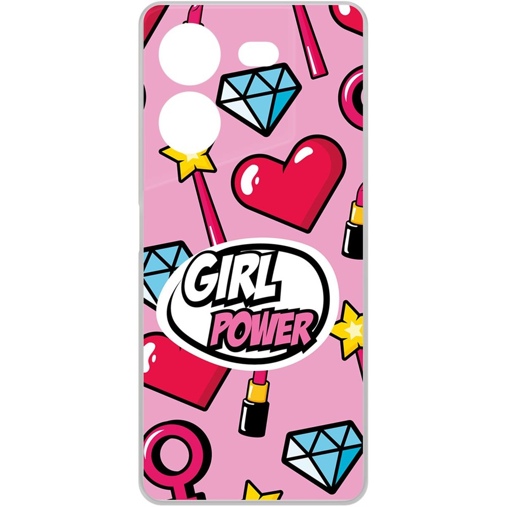 

Чехол-накладка Krutoff Clear Case Girl Power для Tecno Pova 5 Pro, Прозрачный