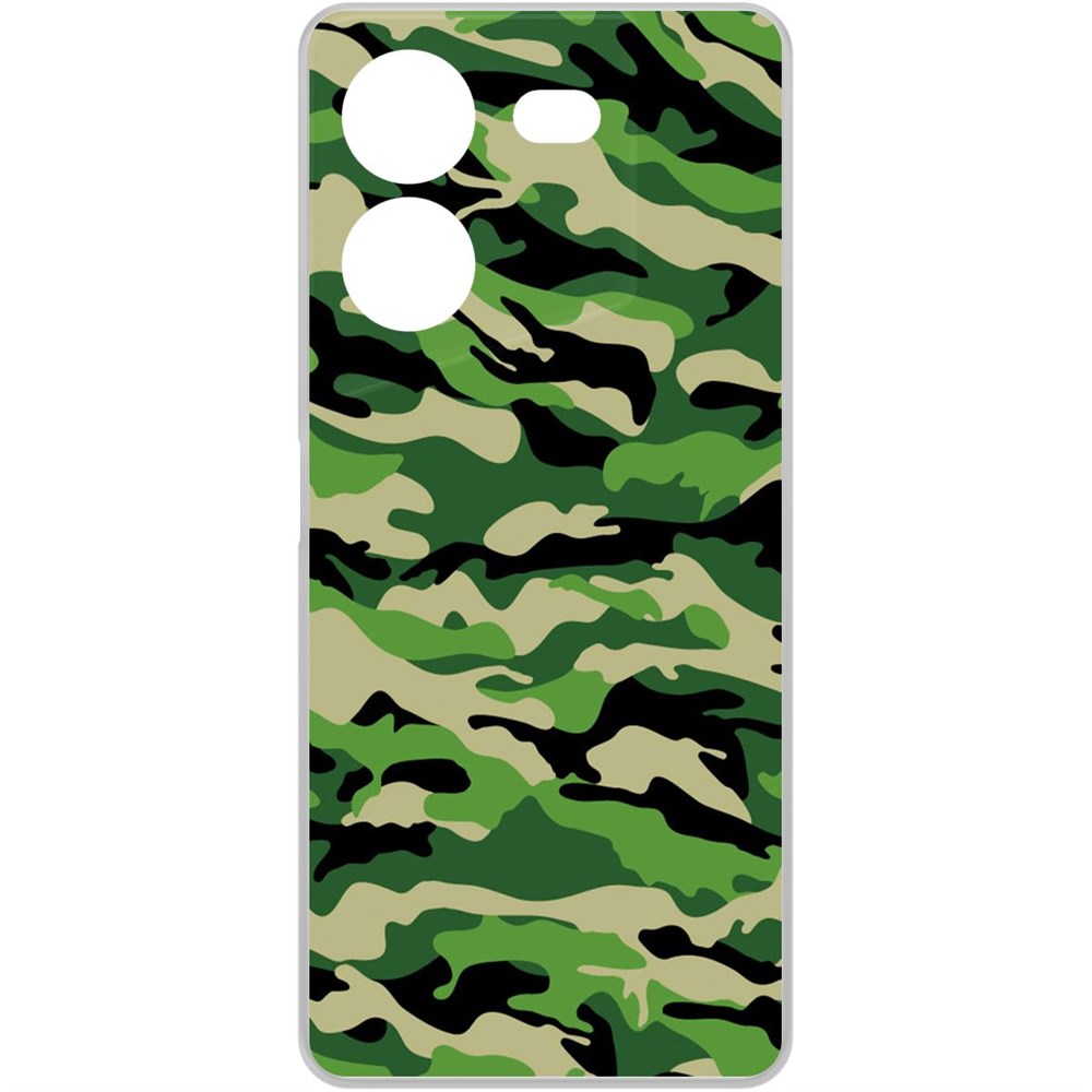 

Чехол-накладка Krutoff Clear Case Камуфляж зеленый для TECNO Pova 5 Pro, Прозрачный