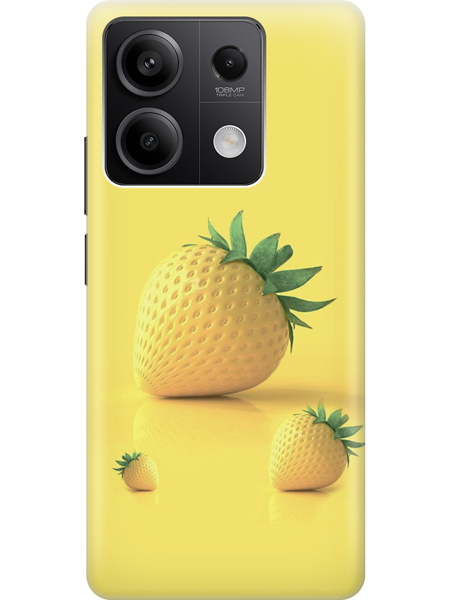 

Силиконовый чехол на Xiaomi Redmi Note 13 5g с рисунком "Желтая клубника", Черный, 20012075