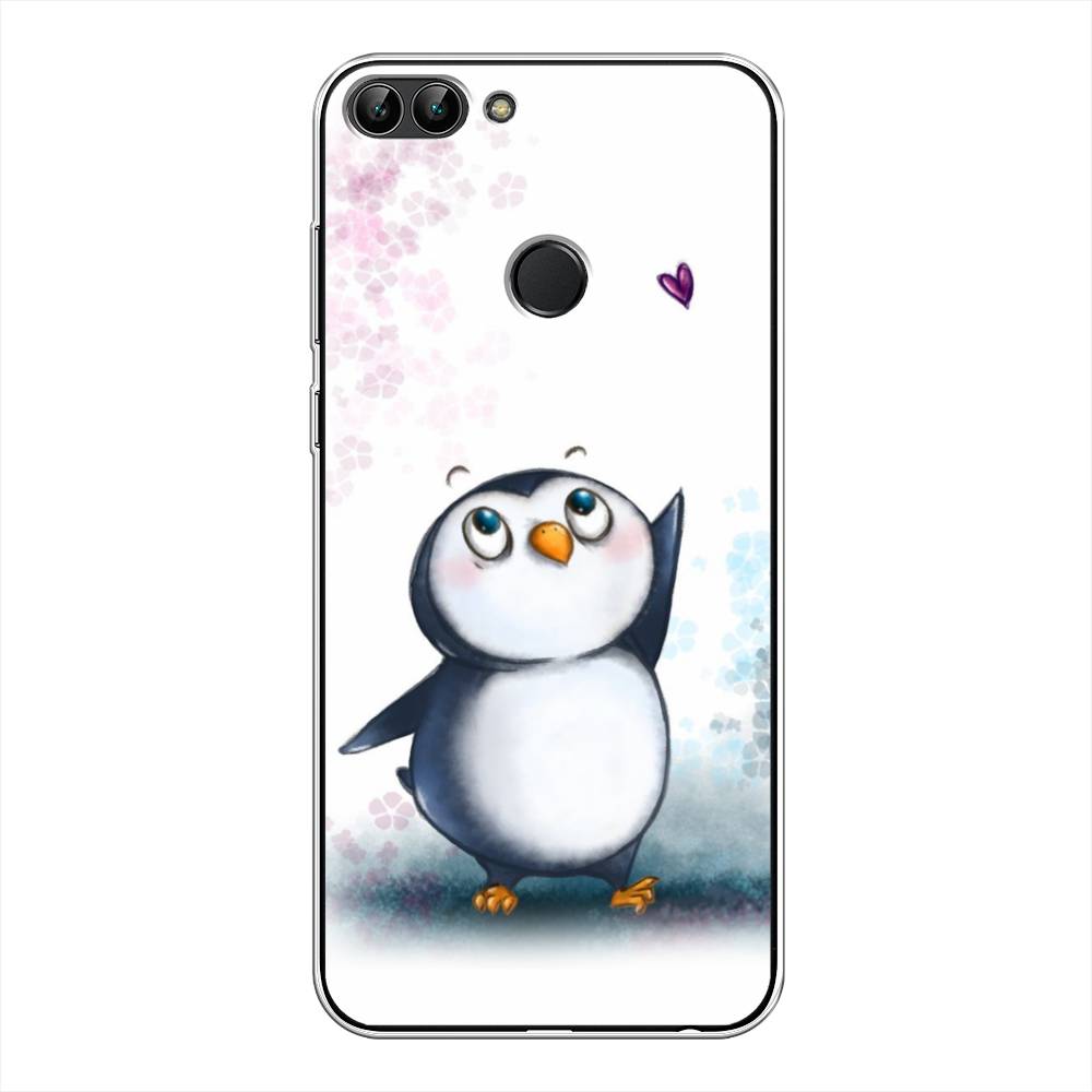 

Чехол Awog на Huawei Y9 2018 "Пингвин и сердечко", Белый, 64950-1