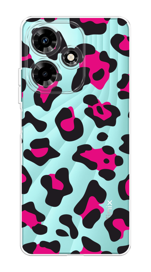 

Чехол на Infinix Hot 30 "Pink cow spots", Черный;розовый, 3104050-1