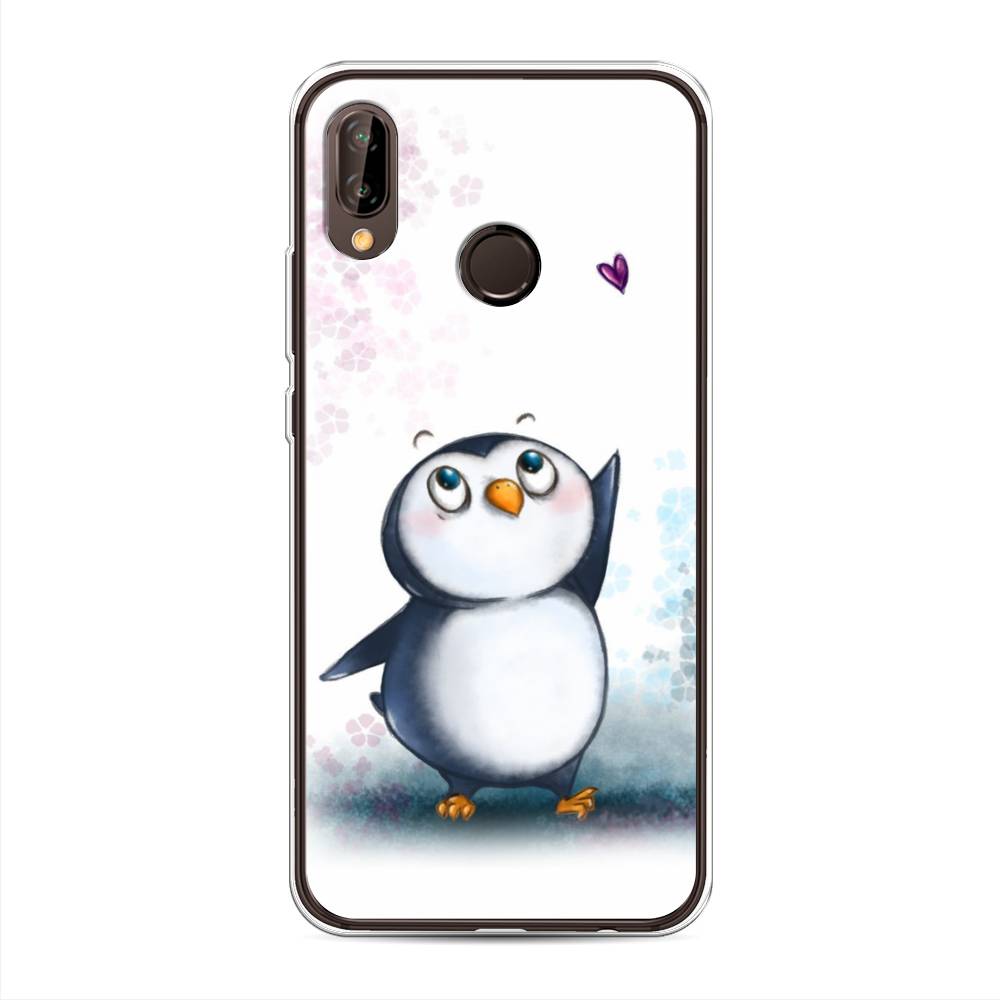 

Чехол Awog на Huawei Nova 3 "Пингвин и сердечко", Белый, 66150-1
