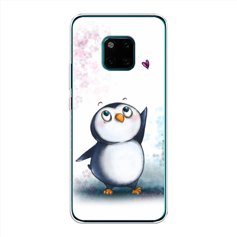 

Чехол Awog на Huawei Mate 20 Pro "Пингвин и сердечко", Белый, 67050-1