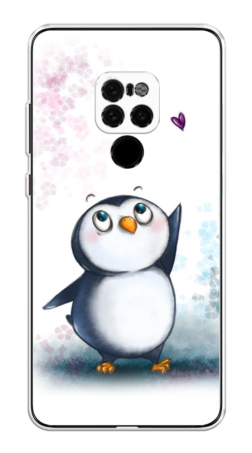

Чехол Awog на Huawei Mate 20 "Пингвин и сердечко", Белый, 66850-1