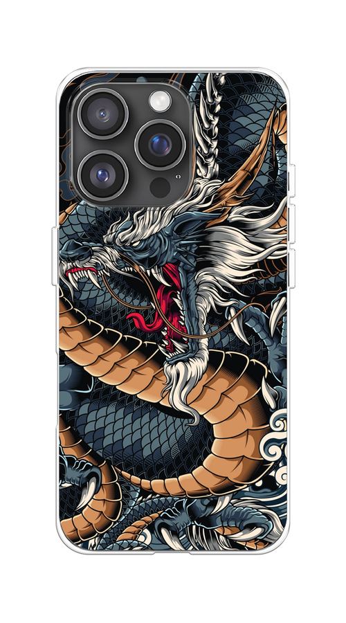 

Чехол на Apple iPhone 16 Pro "Japanese Dragon", Коричневый;черный;синий, 16250-1