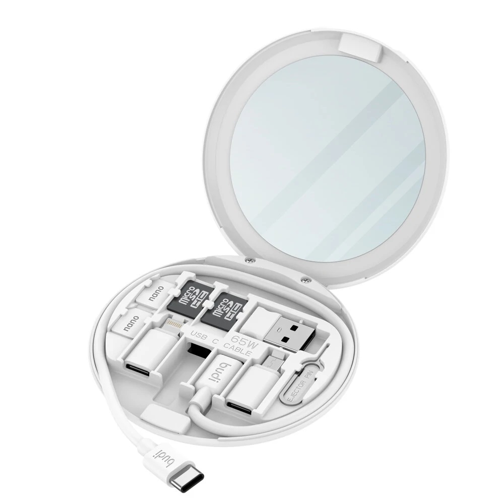 

Кабель USB - Lightning/Type-C/MicroUSB Budi 0.28 м белый
