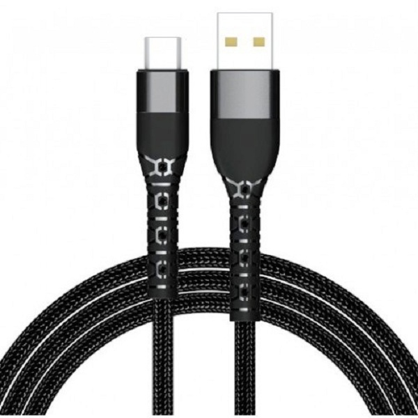 фото Кабель usb2.0 cm-am ks-is для быстрой зарядки qc3.0 2.4a - 1.2 метра, чёрный ks-732b-1.2