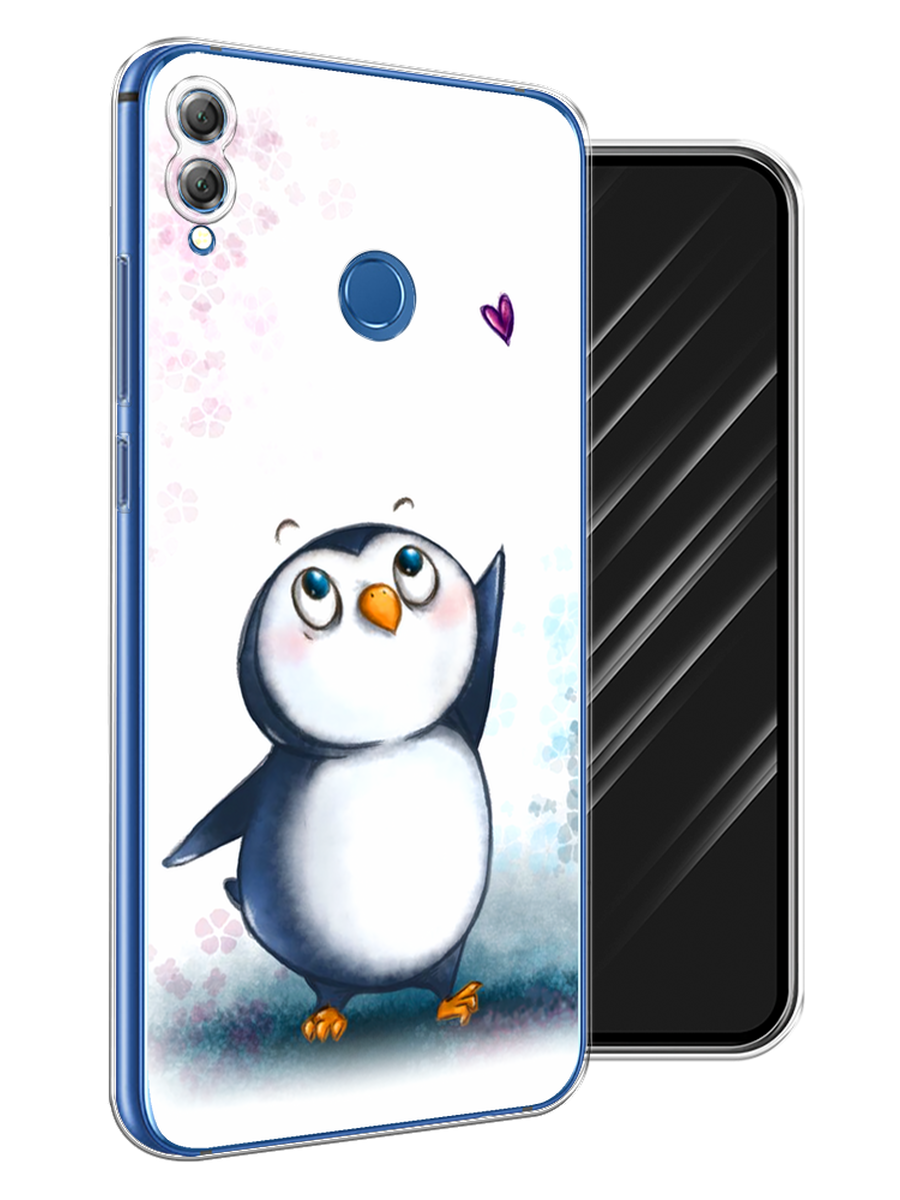 

Чехол Awog на Honor 8X "Пингвин и сердечко", Белый, 66750-1