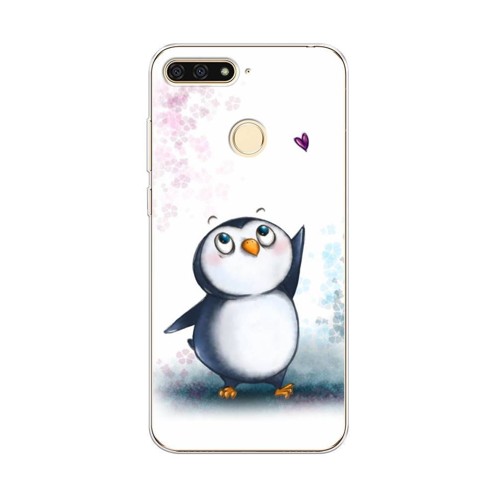 

Чехол Awog на Honor 7C "Пингвин и сердечко", Белый, 64550-1