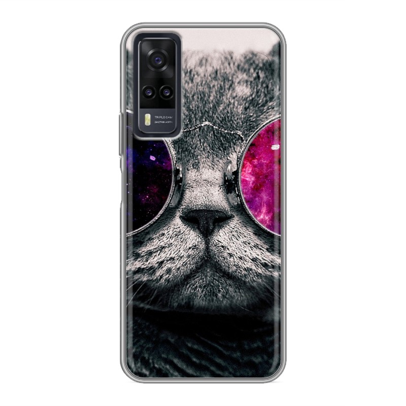 

Дизайнерский силиконовый чехол для Vivo Y31 / Vivo Y53s Неоновый кот