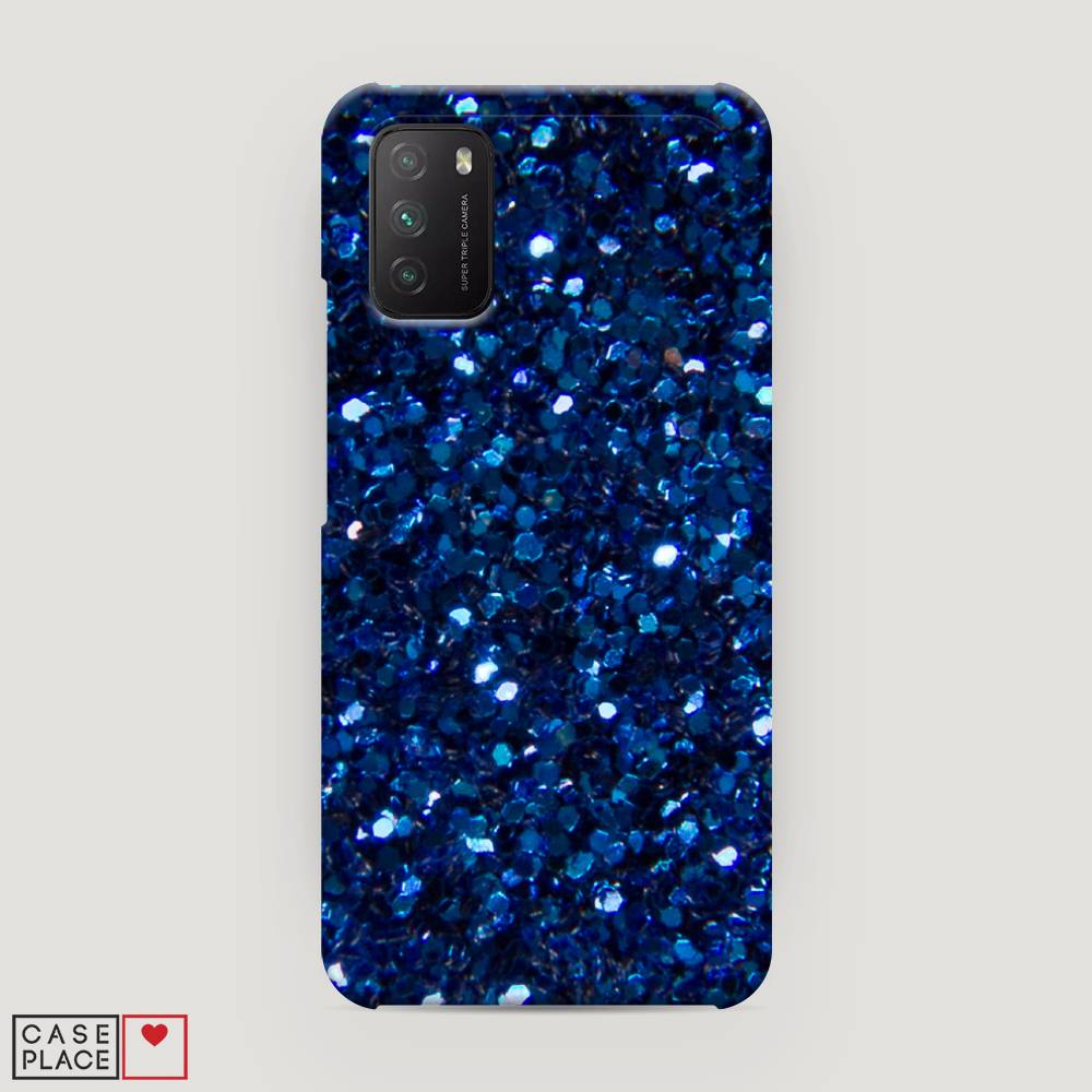 

Пластиковый чехол "Синие блестки рисунок" на Xiaomi Poco M3