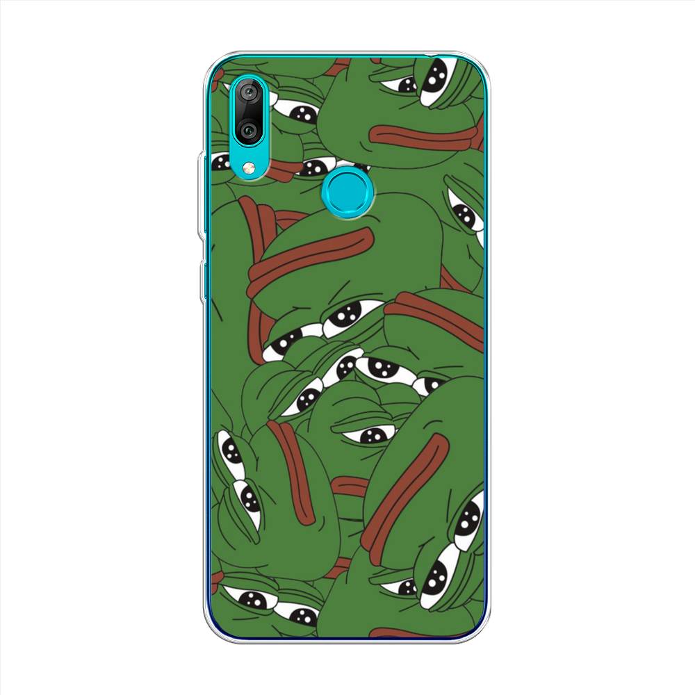 

Чехол Awog на Huawei Y7 2019 "Печальный frog", Зеленый;белый, 68450-9