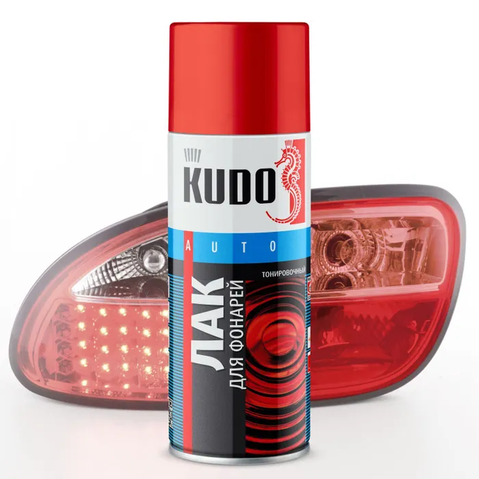 KUDO Лак для тонировки фар красный KU-9022