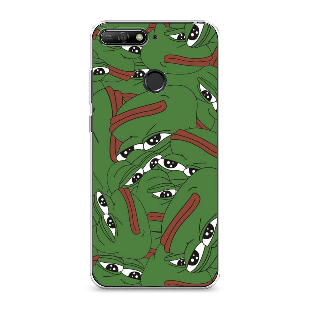 

Чехол Awog на Huawei Y6 Prime 2018 "Печальный frog", Зеленый;белый, 65750-9