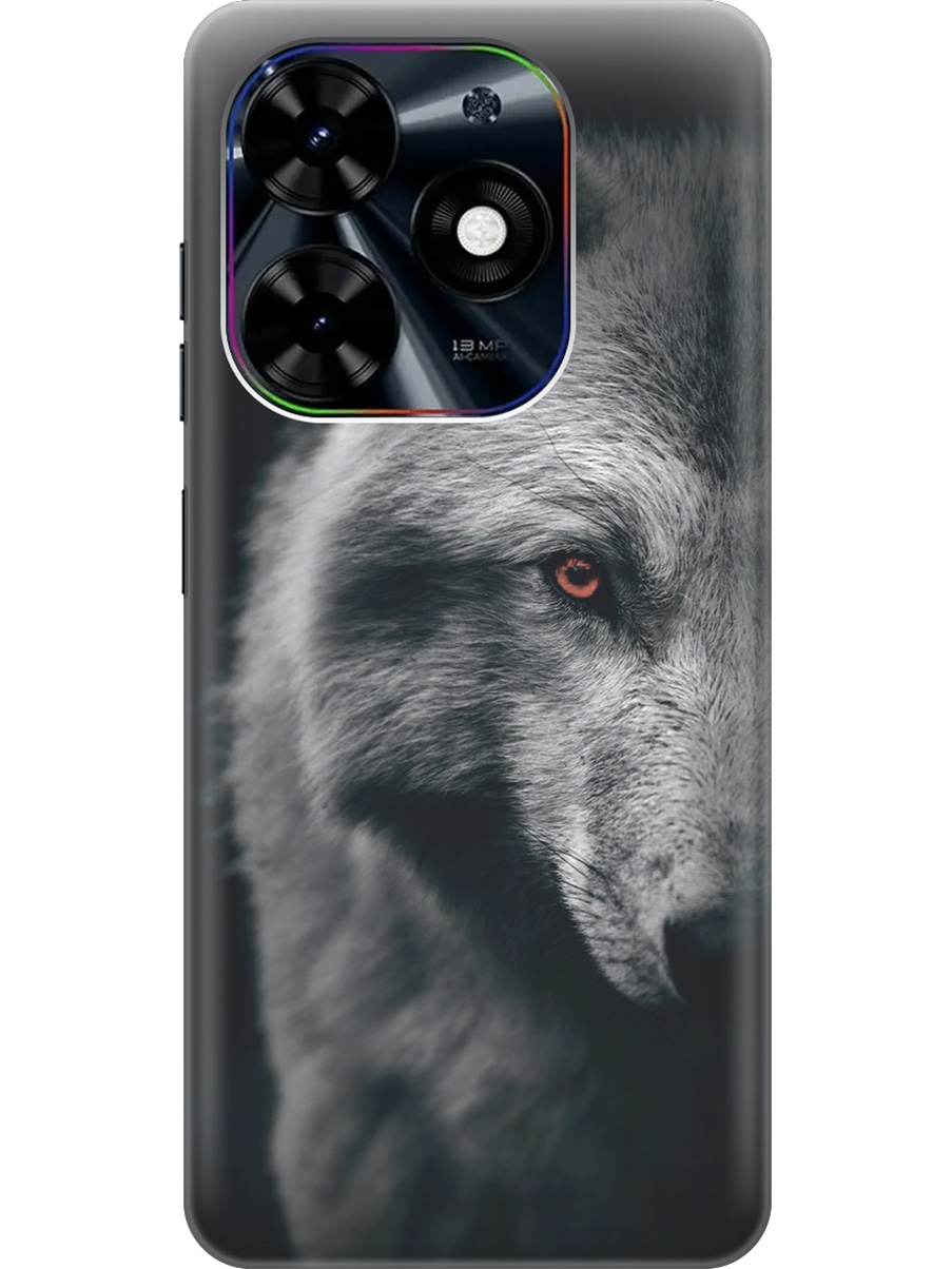 

Чехол на Tecno Pop 8 / Spark Go 2024 / Spark 20 / 20C "Красноглазый волк", Красный;серый;черный, 20011863