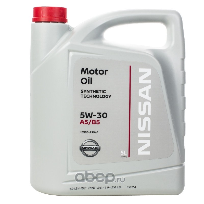 фото Моторное масло nissan motor oil synthetic technology 5w30 5 л