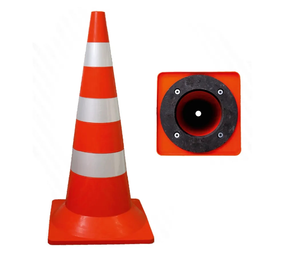 Конус сигнальный с утяжелителем КСУ-3.2 (3 светоотражающие наклейки) 750 мм - 5 шт.