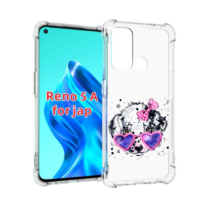 

Чехол MyPads долматинец в очках для Oppo Reno 5A, Прозрачный, Tocco