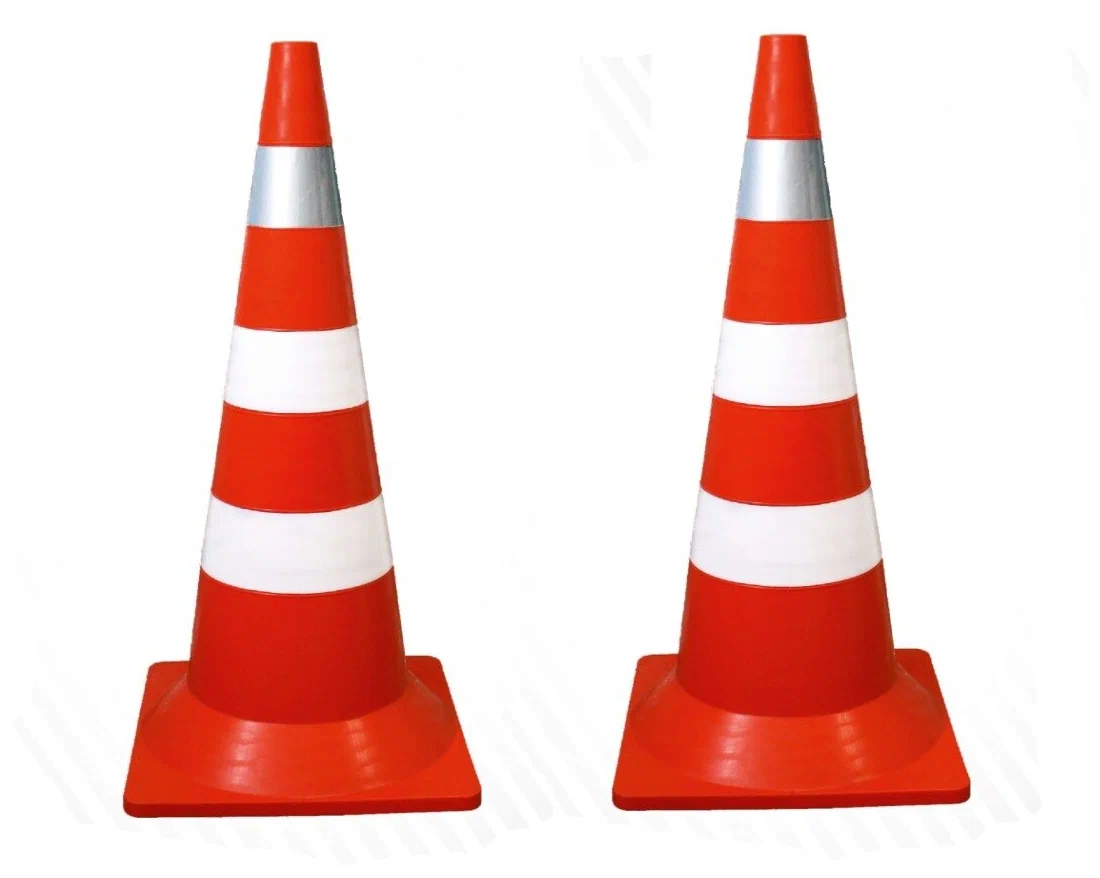 Конус сигнальный КС-3.4 (светоотражающая + белая полоса) 750 мм - 5 шт.