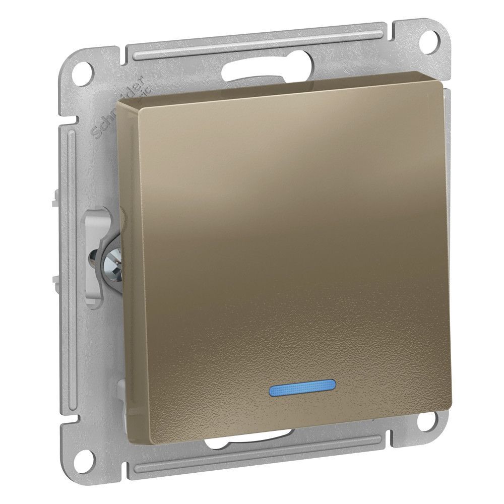 

SE AtlasDesign Шампань Выключатель 1-кл. с подсветкой, сх.1а, 10АХ, механизм ATN000513, Золотистый, AtlasDesign2