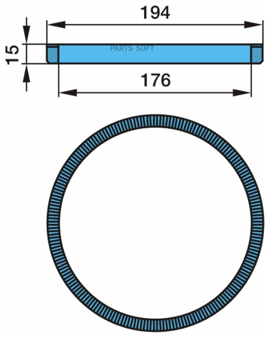 03.310.08.14.0_Кольцо Ступицы Металл Зубчатое Abs 176X194x15 Z=100 Bpw BPW арт. 0331008140