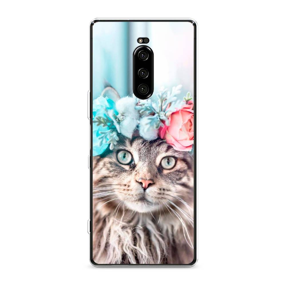 

Чехол Awog на Sony Xperia XZ4/Xperia 1 "Кот в венке", Разноцветный, 53850-2