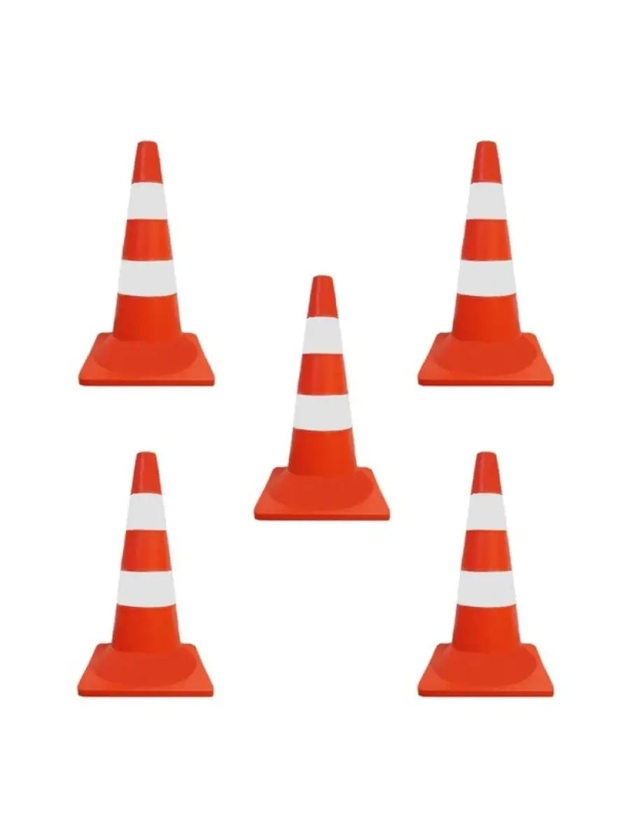 Конус сигнальный КС-2.3 (белые полосы) 520 мм