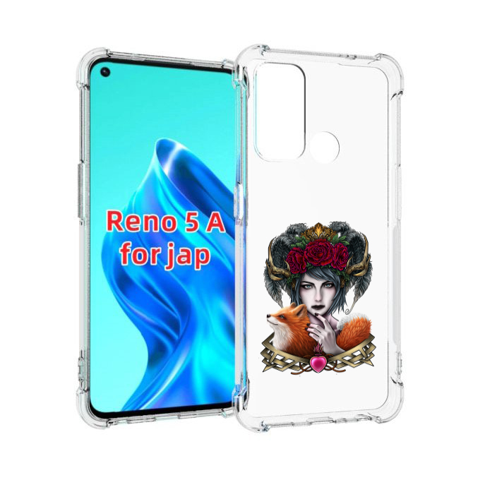 

Чехол MyPads девушка с лисой для Oppo Reno 5A, Прозрачный, Tocco