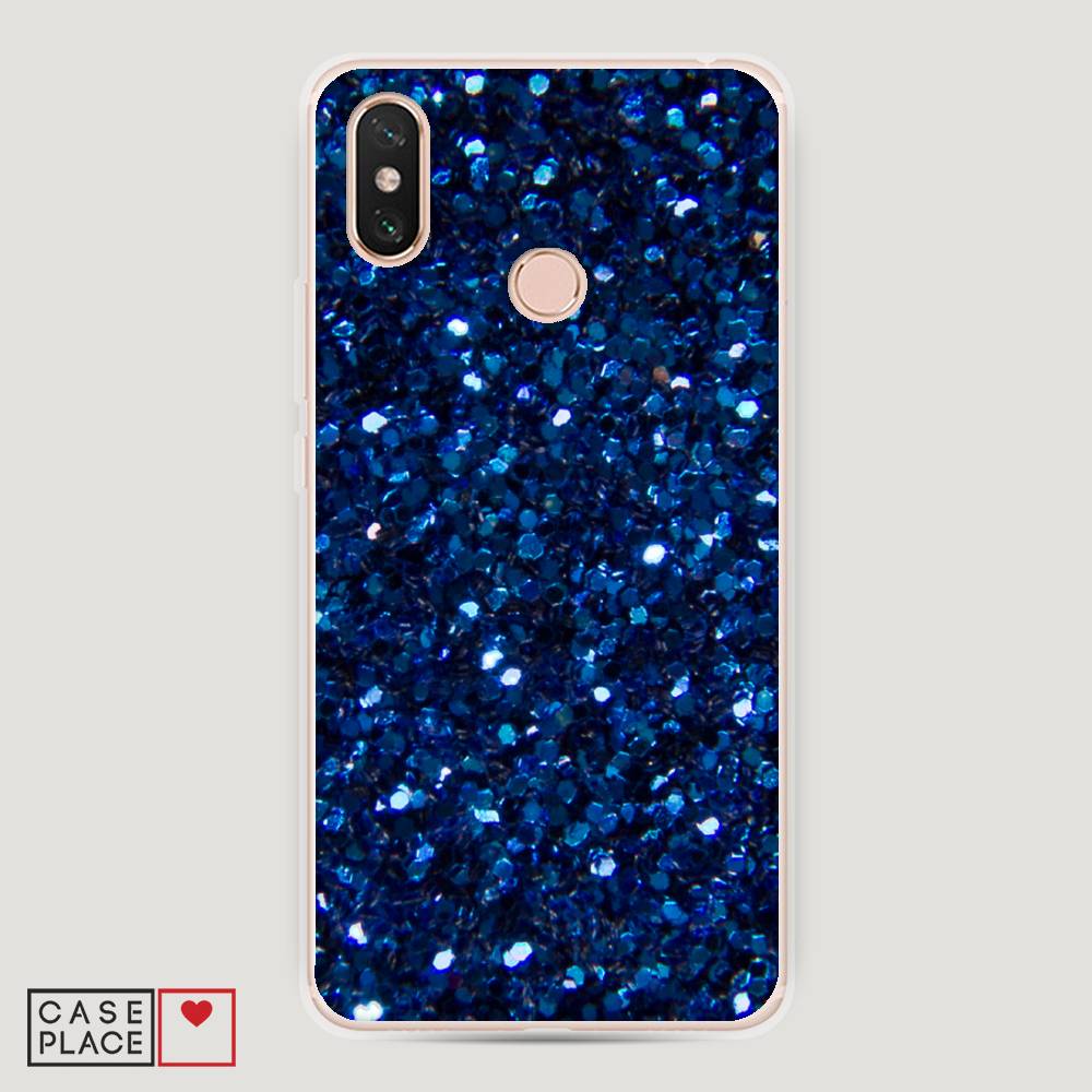 

Пластиковый чехол "Синие блестки рисунок" на Xiaomi Mi Max 3