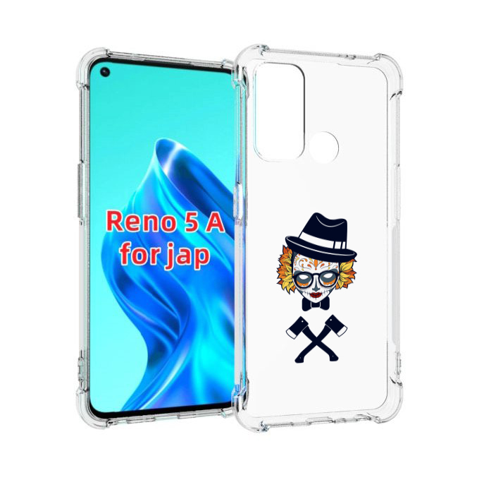 

Чехол MyPads девушка в маске с топорами рисунок для Oppo Reno 5A, Прозрачный, Tocco