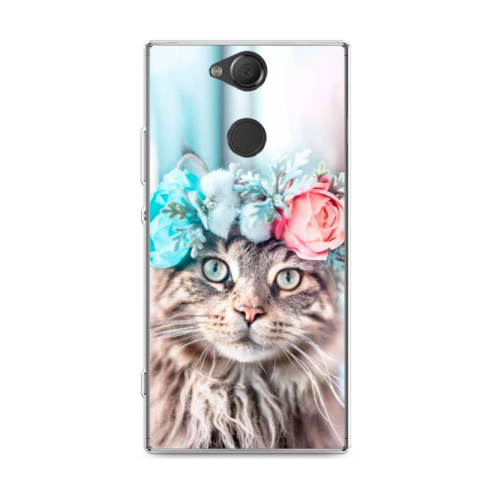 

Чехол Awog на Sony Xperia XA2 Plus "Кот в венке", Разноцветный, 53550-2