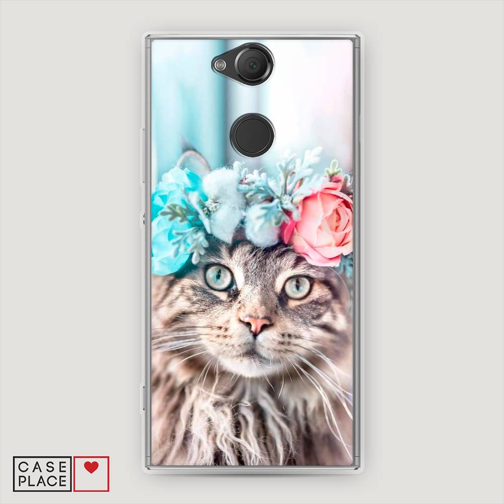 

Чехол Awog на Sony Xperia XA2 "Кот в венке", Разноцветный, 53150-2
