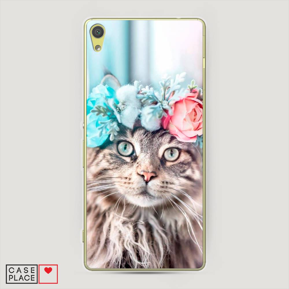 

Чехол Awog на Sony Xperia XA "Кот в венке", Разноцветный, 51250-2