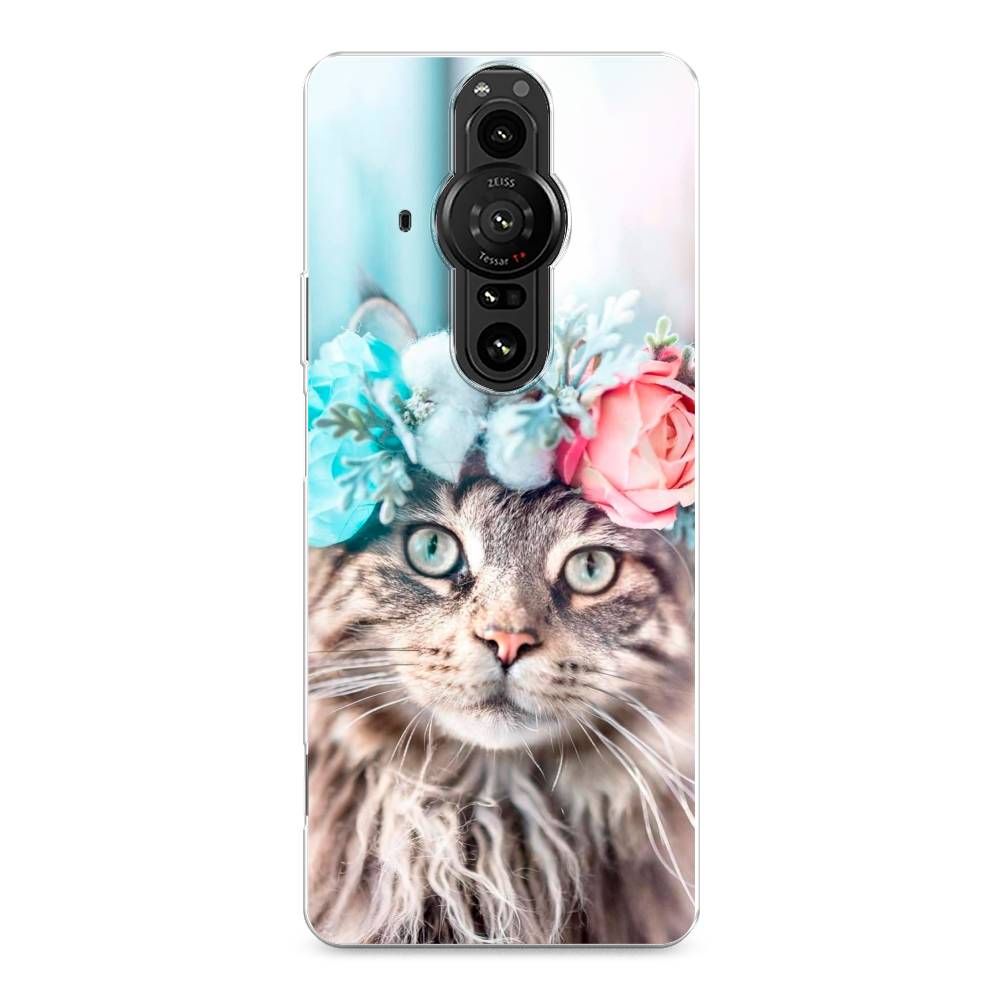 

Чехол Awog на Sony Xperia Pro-I "Кот в венке", Разноцветный, 55050-2