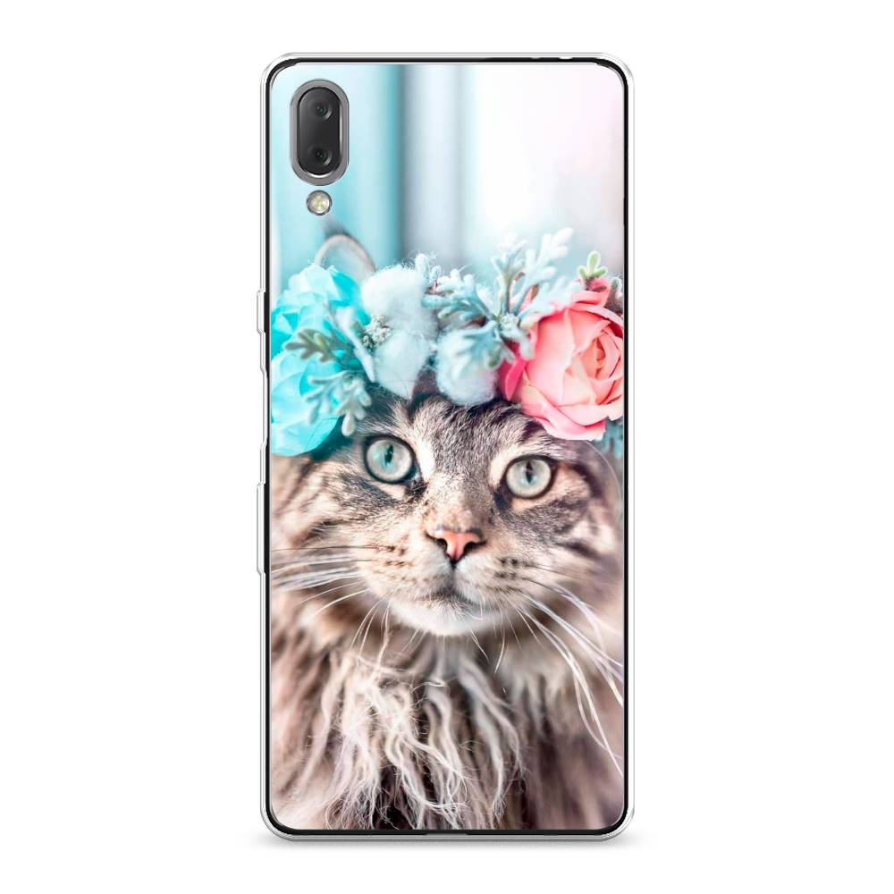 

Чехол Awog на Sony Xperia L3 "Кот в венке", Разноцветный, 54450-2