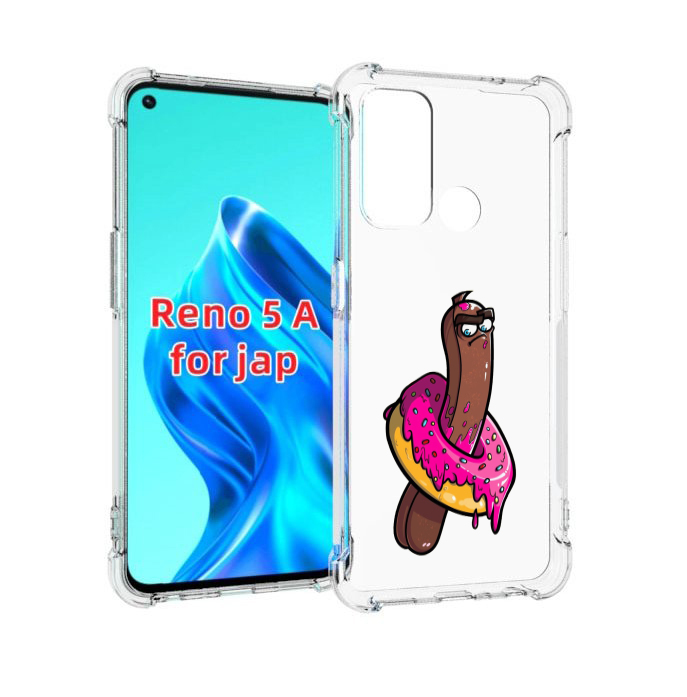 

Чехол MyPads эклер в пончике для Oppo Reno 5A, Прозрачный, Tocco