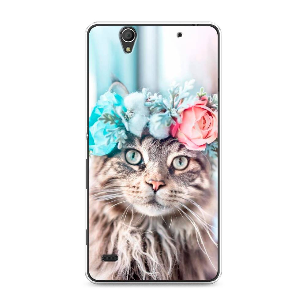 

Чехол Awog на Sony Xperia C4 "Кот в венке", Разноцветный, 52650-2